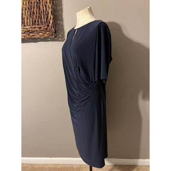 Anne Klein Dress 16 MaryEllen Navy Blue Short Sleeve Career Church NWT NEW - Picture 6 of 13